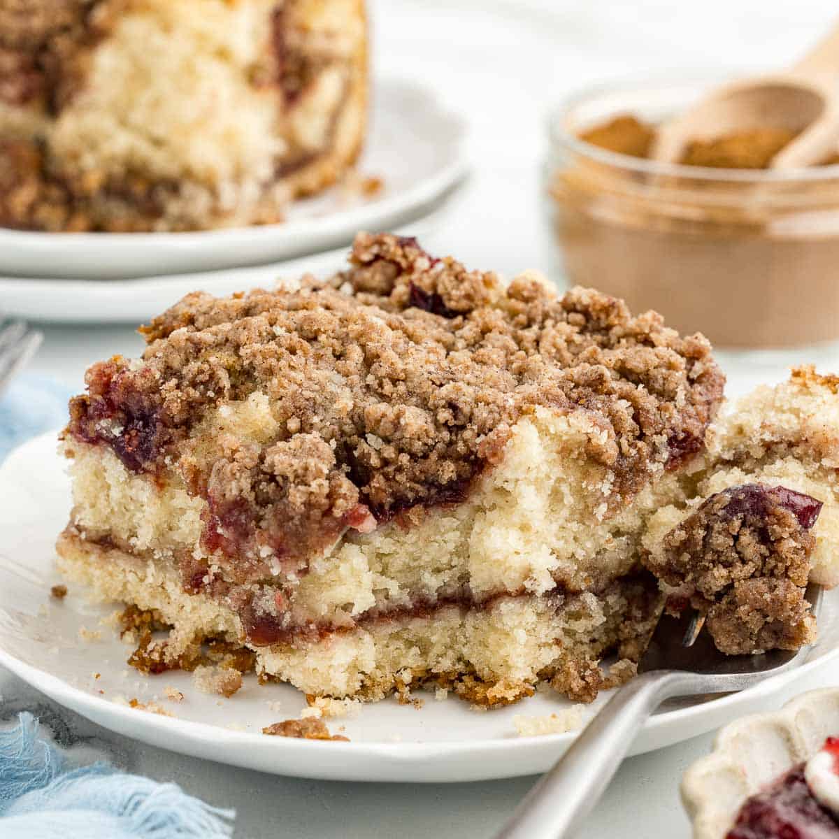 Make-Ahead Cranberry Coffee Cake with Easy Sauce Shortcut